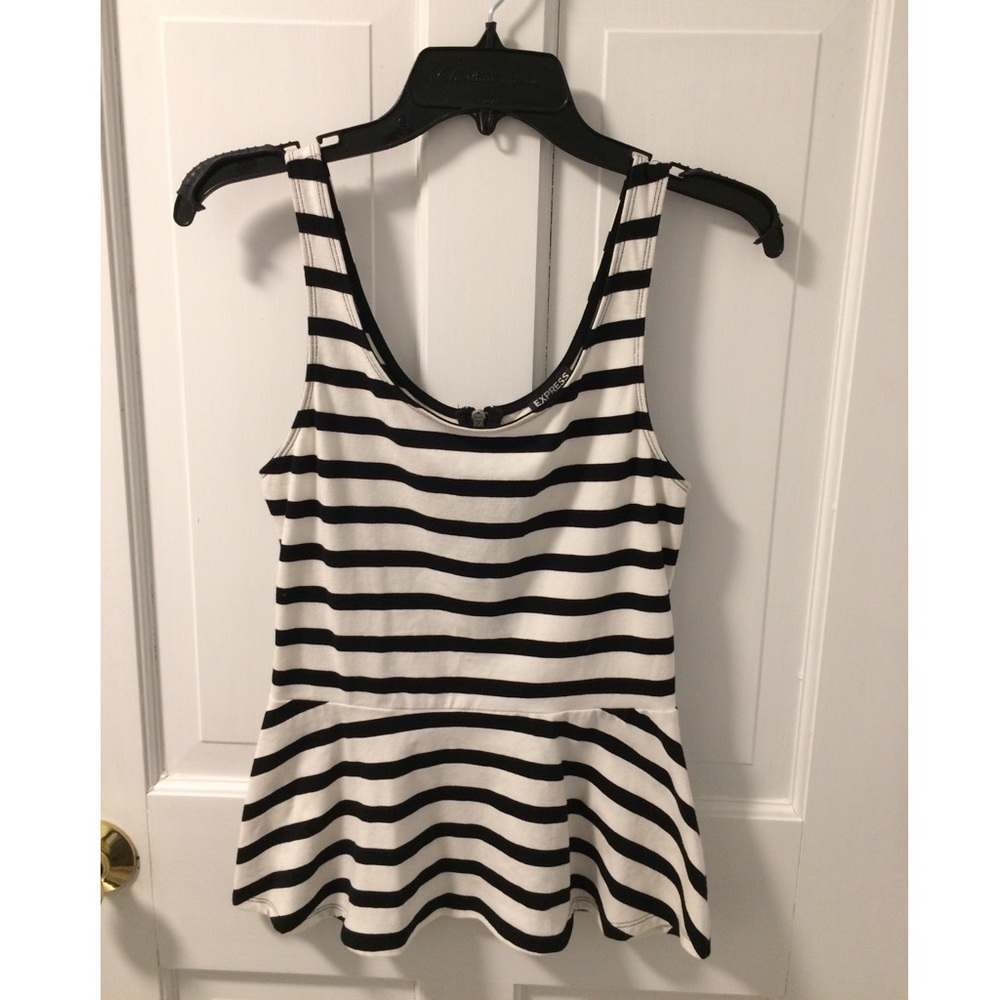 NWOT Striped Peplum Top
